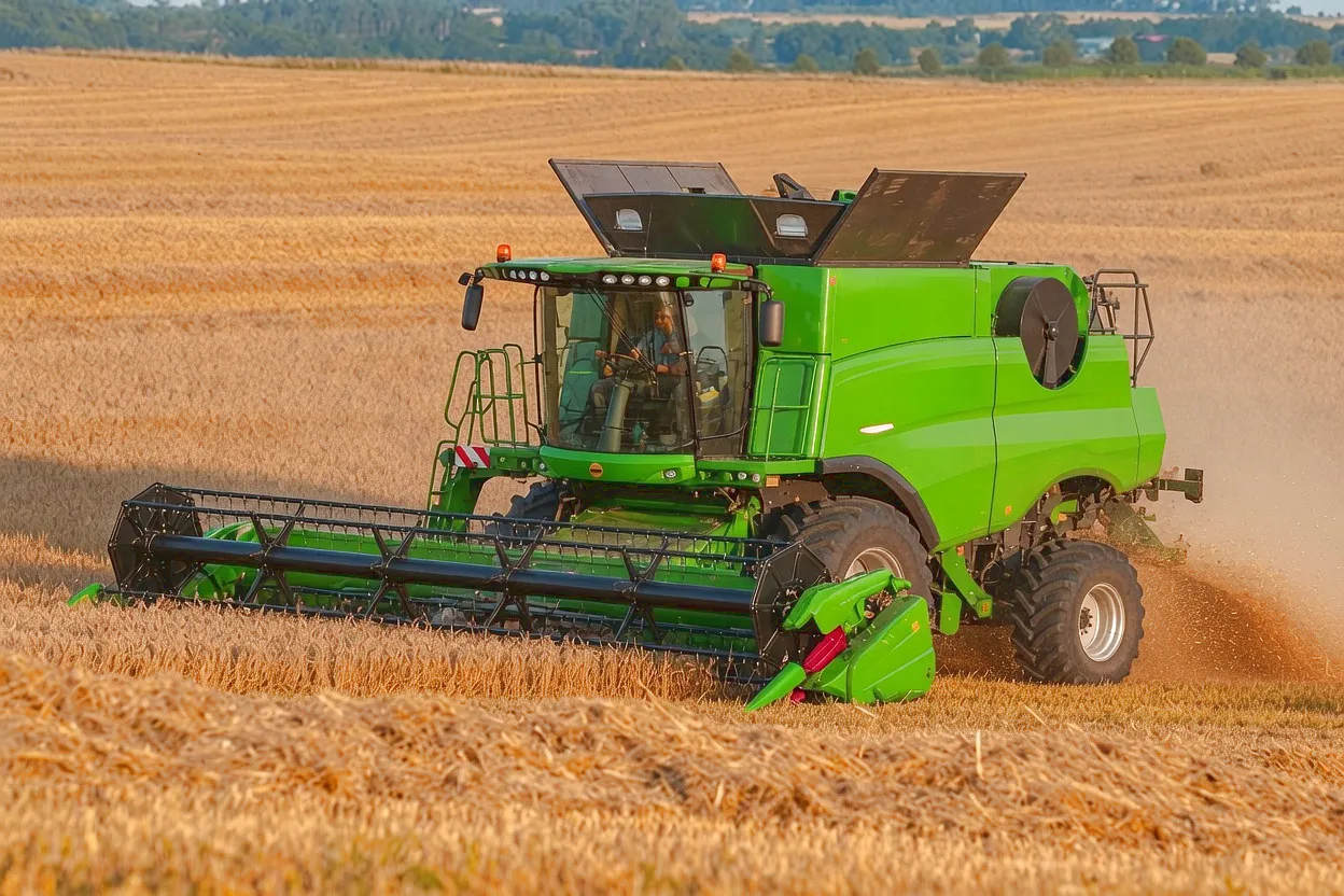 Leaf chain straw walker combine harvester linkage