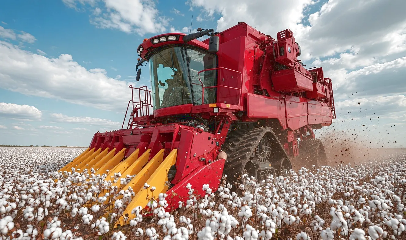 Cotton picker field application with leaf chain drive system