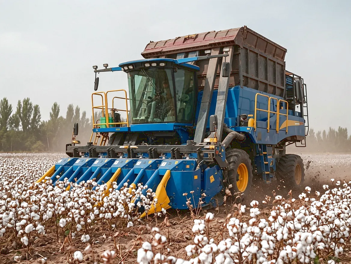 Leaf chain application in cotton picker harvesting machine